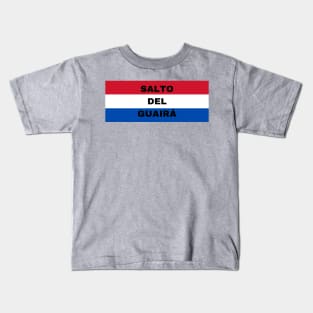 Salto del Guairá City in Paraguay Flag Colors Kids T-Shirt